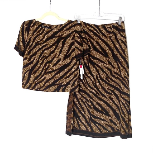NWT Tiger Print Skirt Set size 8P - Picture 3 of 6